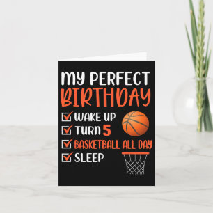 5 Year Old Bysketbyll Birthday Party 5th Boy Bday Card