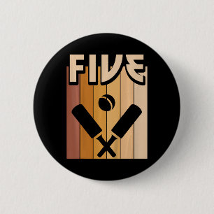 5 Year Old Cricket Birthday Boy Girl 5th Birthday  6 Cm Round Badge
