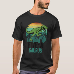 5 Year Old Dinosaur Birthday 5th Rex Dino Five Sau T-Shirt