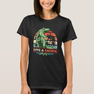 5 Year Old Dinosaur Birthday 5th Rex Dino Five Sau T-Shirt