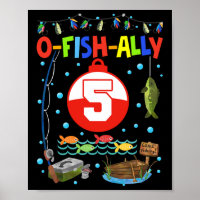 5 Year Old Fishing 5th Birthday Boy Bday Party Dec