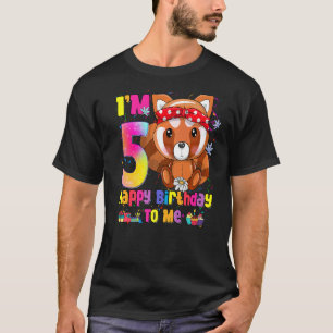 5 Year Old Girl Princess Little Red Panda  5th Bir T-Shirt