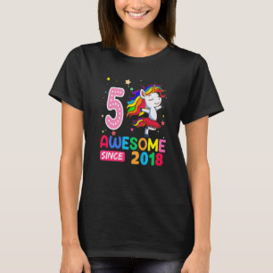 5 Year Old  Girls Teens  Unicorn 5th Birthday T-Shirt