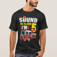 5 Year Old It's My 5th Birthday Boy Fire Truck Fir