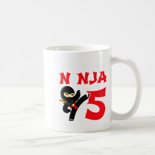 5 Year Old Karate Ninja Party Kids 5th Birthday T  Coffee Mug