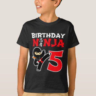5 Year Old Karate Ninja Party Kids 5th Birthday T  T-Shirt