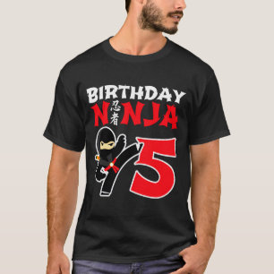 5 Year Old Karate Ninja Party Kids 5th Birthday T  T-Shirt