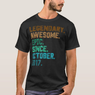 5 Year Old Legend Since October 2017 5th Birthday T-Shirt
