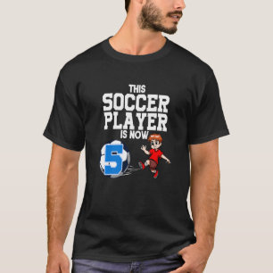 5 Year Old Soccer Player Boy Soccer Birthday Premi T-Shirt