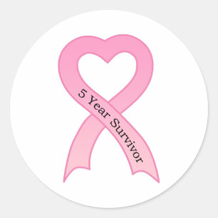 5 Year Survivor Pink Ribbon Sticker