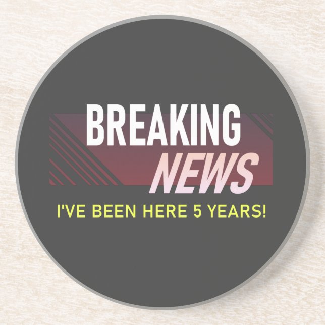 5 Year Work Anniversary 5th Employee Appreciation Coaster (Front)