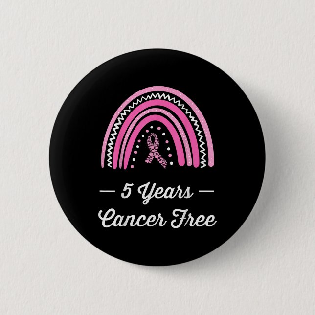 5 Years Breast Cancer Survivor  6 Cm Round Badge (Front)