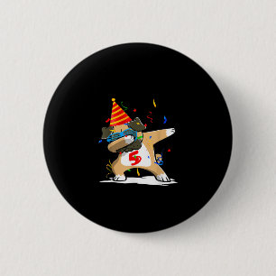 5 Years Dabbing Pug Dog Lover Birthday 6 Cm Round Badge