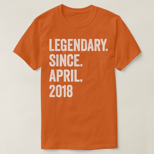 5 Years Legendary Since April 2018 5th Birthday1 T-Shirt (Design Front)