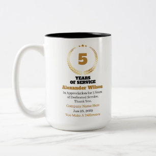 5 Years of Service Employee Appreciation – Custom Two-Tone Coffee Mug