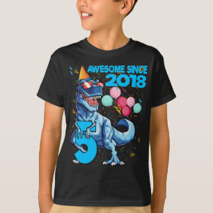5 Years Old 5th Birthday Dinosaur Boy Party 2018 T-Shirt