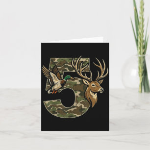 5 Years Old 5th Birthday For Boys Girls Camouflage Card