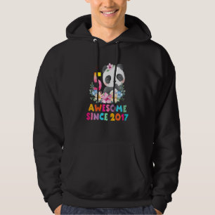 5 Years Old 5th Birthday Panda Unicorn Girl Party  Hoodie