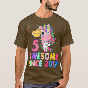 5 Years Old 5th Birthday Unicorn Girl Awesome Sinc T-Shirt