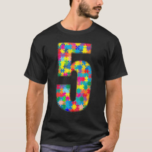 5 Years Old 6th Birthday Autism For Kid Boy Girl T-Shirt