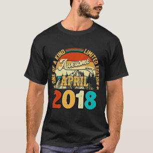 5 Years Old  Awesome Since April 2018 5th Birthday T-Shirt