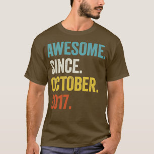 5 Years Old Awesome Since October 2017 5th Birthda T-Shirt