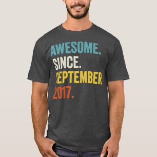 5 Years Old Awesome Since September 2017 5th Birth T-Shirt