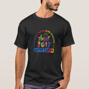 5 Years Old Being Awesome 5th Birthday August 2017 T-Shirt