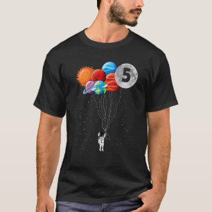 5 Years Old Birthday Boy Gifts Astronaut 5th Birth T-Shirt