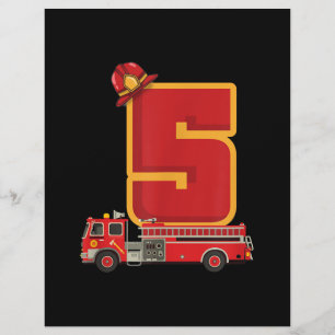 5 Years Old Birthday Boy Gifts Firefighter Custom Letterhead