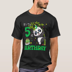 5 Years Old Birthday Cute Panda Zookeeper Family T-Shirt