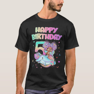 5 Years Old Birthday Girl Gifts Mermaid 5Th Birthd T-Shirt