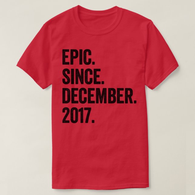 5 Years Old December 2017 5th Birthday T-Shirt (Design Front)