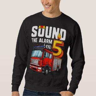 5 Years Old Firetruck Birthday Boy Firefighter Sweatshirt