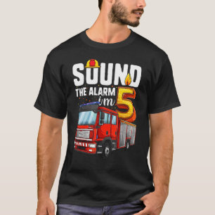 5 Years Old Firetruck Birthday Boy Firefighter T-Shirt