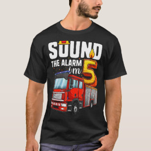 5 Years Old Firetruck Birthday Boy Firefighter T-Shirt