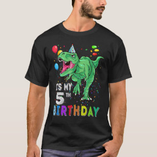 5 Years Old   It's My 5th Birthday Dinosaur Rex T-Shirt