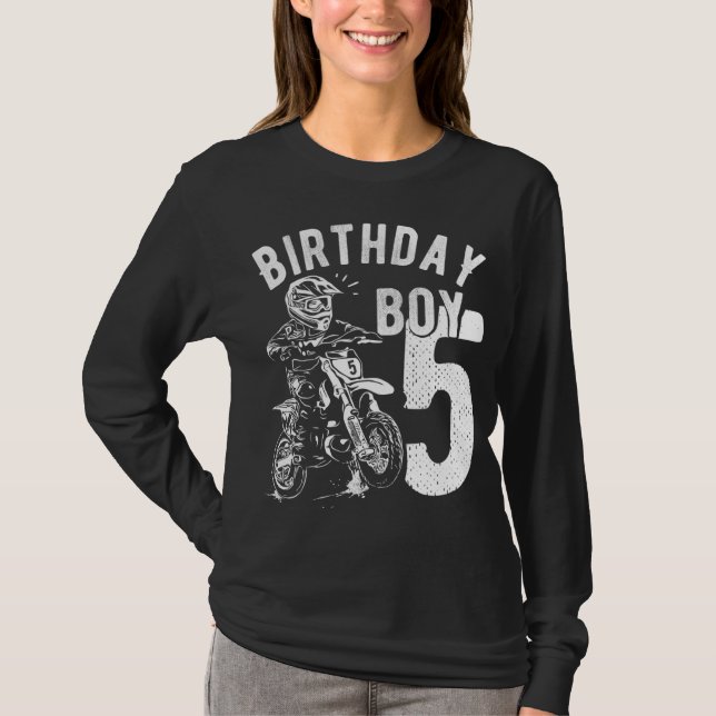 5 years old kid - Birthday boy - Dirt bike - Motor T-Shirt (Front)