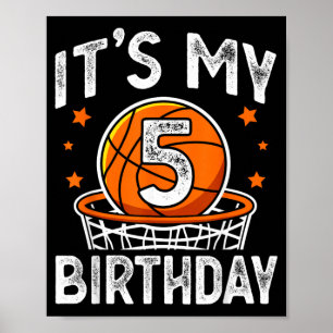 5 Years Old Kids Basball Sport 5th Birthday Boy Poster