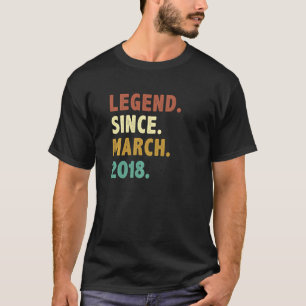 5 Years Old Legend Since March 2018 5th Birthday T-Shirt