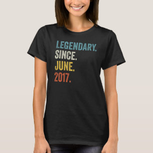 5 Years Old Legendary Since June 2017 5th Birthday T-Shirt