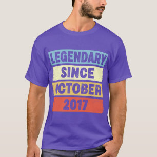 5 Years Old Legendary Since October 2017 5th Birth T-Shirt