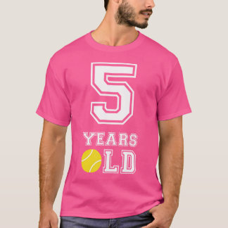 5 Years Old Tennis Birthday Boys 5Th Birthday Tenn T-Shirt