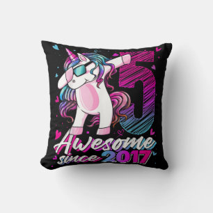 5 Years Old Unicorn Dabbing 5th Birthday Girl Unic Cushion
