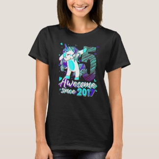 5 Years Old Unicorn Dabbing 5th Birthday Girl Unic T-Shirt