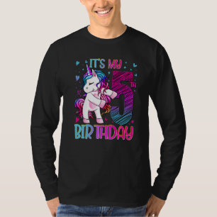 5 Years Old Unicorn Flossing 5th Birthday Girl Uni T-Shirt
