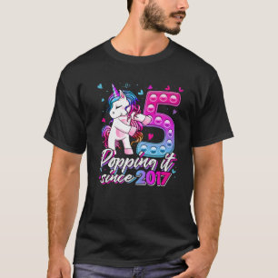5 Years Old Unicorn Pop It Unicorn Popping Since 2 T-Shirt