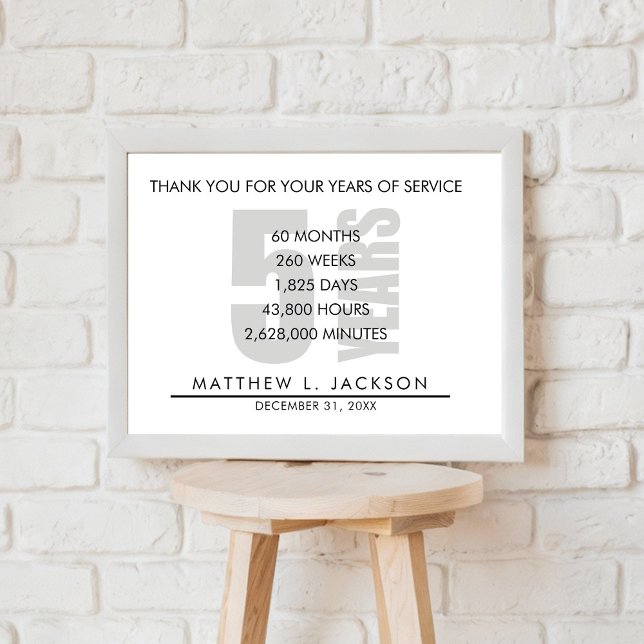 5 Years Retirement or Employee Appreciation Gift Poster (Creator Uploaded)