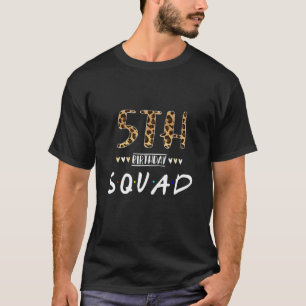 5 Yrs Old Birthday Leopard Floral 5th Birthday Sq T-Shirt