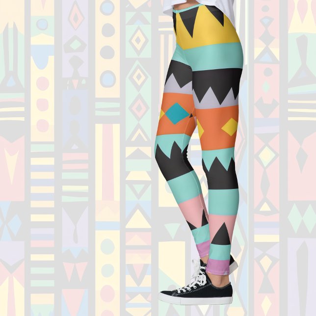 5b colourful stripes and triangles  leggings (Creator Uploaded)